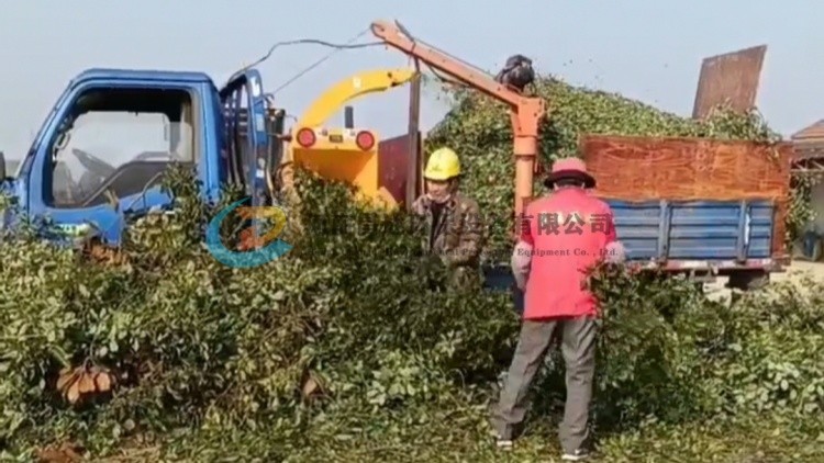 河南昌達園林綠化樹枝粉碎機（jī）浙江客戶訂指小型車載式樹枝粉碎車.jpg
